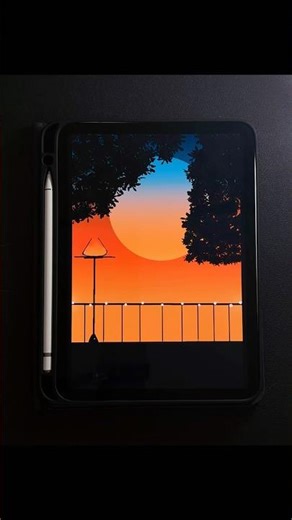 "Step-by-Step Sunset Silhouette Drawing | iPad Art". #procreate #art