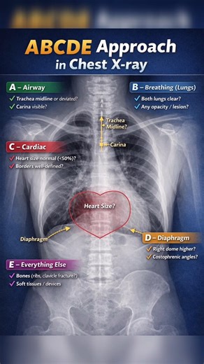 Stop guessing Chest X-rays ❌Use the ABCDE approach and read like a pro ✅ #foamrad #frcr #dxerror