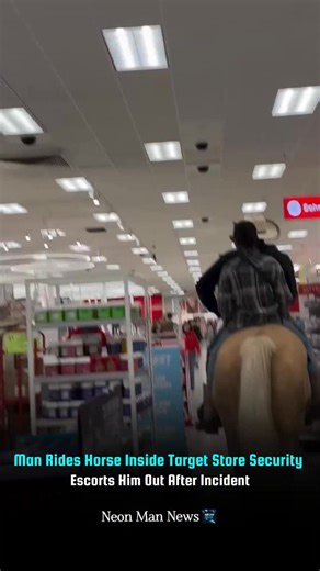 Aayush Parmar on Instagram: "Man Rides Horse Inside Target Store; Security Escorts Him Out After Incident #HorseInStore #RetailChaos #Unbelievable #ViralVideo #neonman"