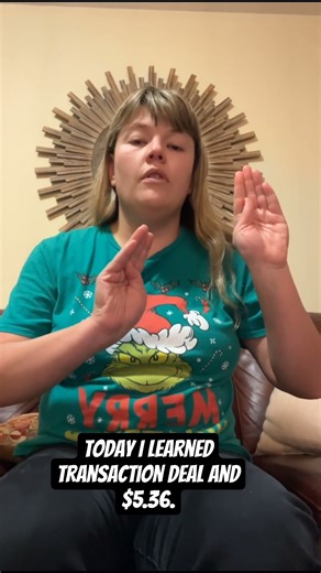 ‘Transaction deal and $5.36’ in ASL. - Basics ￼learning examples of money. 💵💰