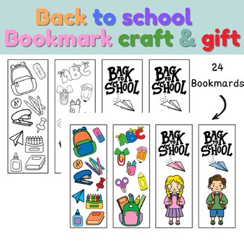 Back to School Bookmarks | 24 Student Gifts   16 From/To Backs | Color & B&W