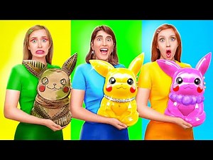 RICHE VS PAUVRE VS MÉGA RICHE : LE DÉFI ALIMENTAIRE | Manger de la Gelée Dorée Par 123GO ! CHALLENGE