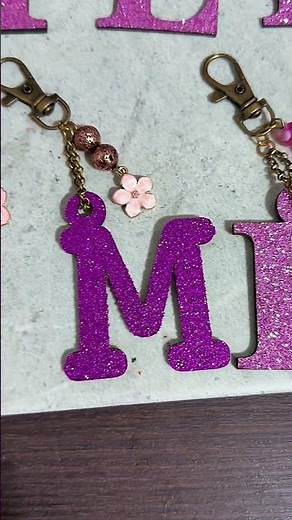 Monogrammed Glitter Keychains ✨ Personalized Aesthetic Charms #rheaartistrystudio