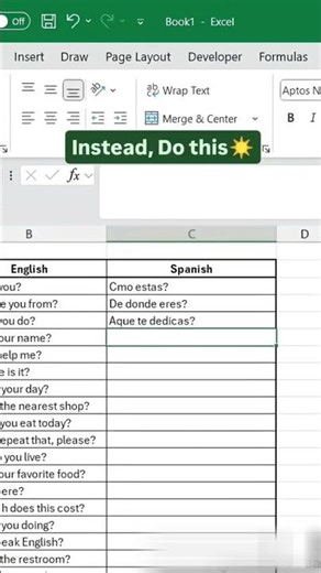Translate Text in Excel
