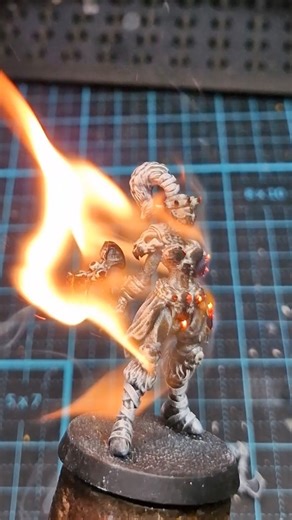 Elliot Harvey on Instagram: "This Technique is Lit! 🔥 As an experienced painting, the slapchop method makes my skin crawl. However, I understand it's an effective method of just getting somewhat colour coordinated miniatures on the table. Doesn't mean it doesn't make me feel like I'm doing this to the miniature. Credit to Belksar3dPrint on cults3d for there barbarian sculpt I sacrificed to the meme gods. . . #miniatures #miniaturepainting #art #hobby #slapchop #drybrush #paintingminiatures #war