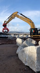 28K views · 489 reactions | WM Plant Hire's CAT 352 excavator woth a Rotar selector grab moving rock armour on a beach in Somerset | RPA Media | Facebook