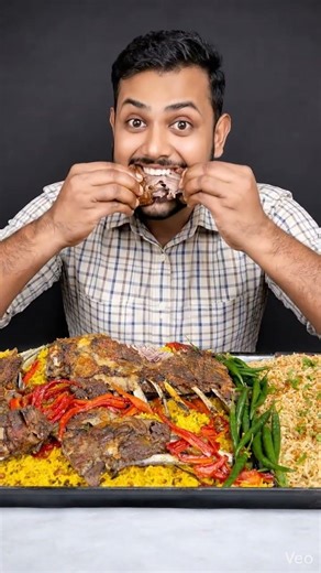 HUGE Mutton Ribs with Spicy Rice & Noodles Mukbang ASMR | Big Bite Eating Show
