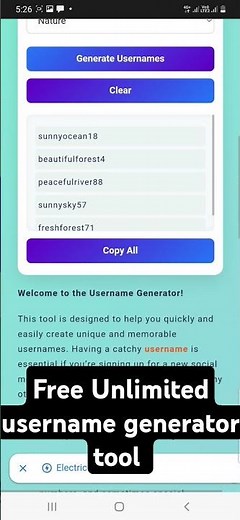Free Unlimited AI Username Generator Tool #username #tools #webdev #email #tool #ai #aitools #shorts