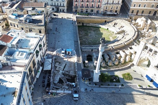Descubren la fortaleza bizantina de Lecce, construida sobre las ruinas del anfiteatro romano