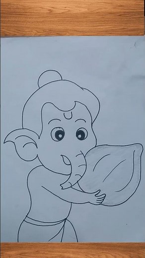 Beautiful Ganpati Bappa Drawing Easy and Cute | Ganesh Drawing for Beginners | Step by Step Tutorial
