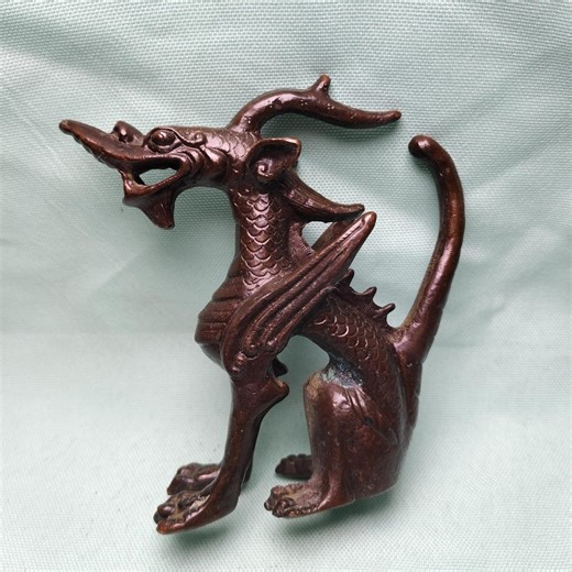 Vintage Bronze Chinese Dragon Tea Pet | Lucky Imperial Guardian Figurine Antique Tea Table Decor - Etsy