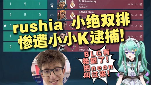【BLG rushia】和小绝双排惨遭太子爷小小K逮捕！BLG有希望了！把neon叫过来！