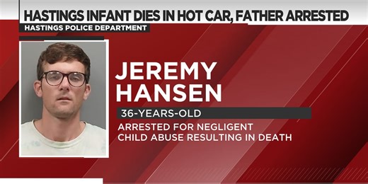 Hastings infant dies in hot vehicle, father arrested
