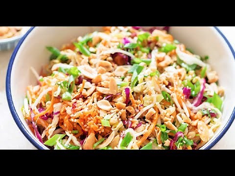 Crunchy Asian Coleslaw with Easy Ginger Sesame Dressing