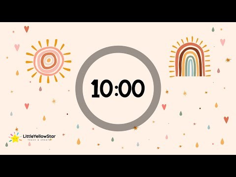 Sun & Rainbow Boho Cute – 10 Minute Countdown Timer | Cozy Classroom Focus Timer