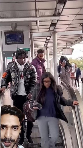 First time using escalator 😅🙅🏾‍♂️😂 |#funny #shortsfeed #shorts