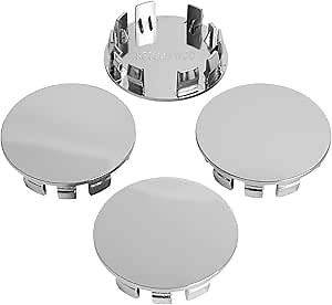 KitsPro 2.4Inch 62MM Wheel Center Caps, Pack of 4 (Chrome, Outer 62MM, Inner 56MM)