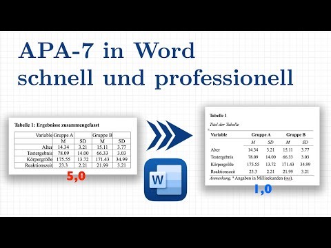 Bessere Noten mit perfekten APA-Tabellen!