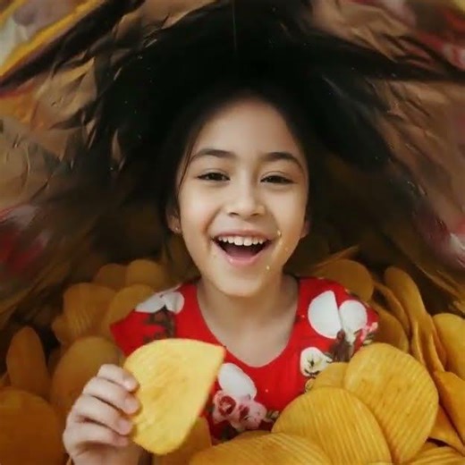 kid eating giant chips