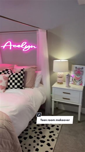 Teen Room Makeover with LED Lights and Preppy Decor Ideas