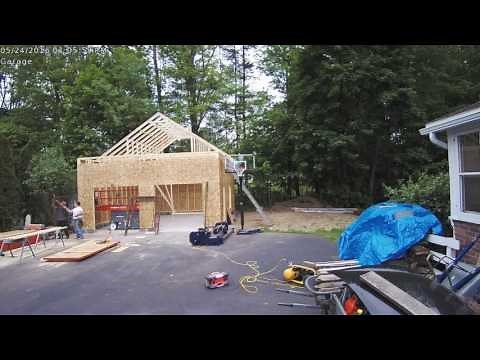 24x24x12 Garage Attic Truss Installation Time Lapse