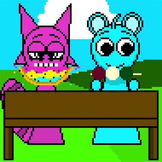 Polly and Sky Eating treats! Incredibox Sprunki Animation