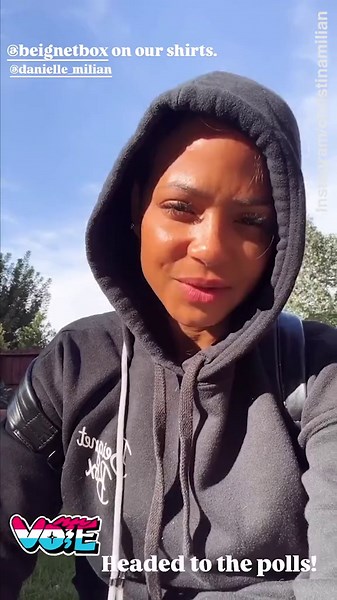 Christina Milian heads to the polls to cast her vote in 2024