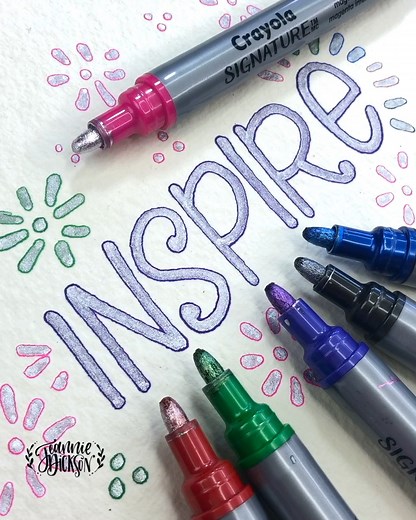 The marker that sold out in just a few hours is back! Pick up your pack of Crayola Signature Metallic Outline Markers today! crayo.la/metallicoutline | Crayola
