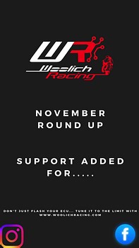 Check out all the models we have added to Woolich Racing Tuned (WRT) software in November.....with many more to come. Don't just flash your ECU... Tune it to the limit with www.WoolichRacing.com https://www.woolichracing.com.au/products.aspx?utm_source=fb&medium=social&utm_campaign=fb-november&utm_content=178 | Woolich Racing
