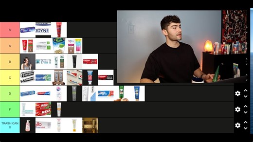 Toothpaste product tier list