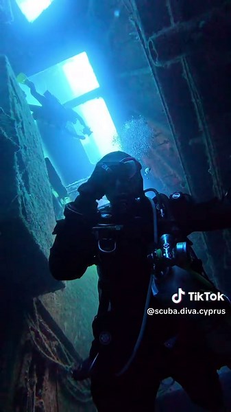 Let's fall into the bridge of the Zenobia with Scuba Tech Diving Centre, Cyprus. The descent takes us from 24m to 34m at the bottom. A different view of a world class wreck. Scuba Diving is cool!!! #Cyprus #thisgirlcan #scubagirl #scubadiving #Zenobia