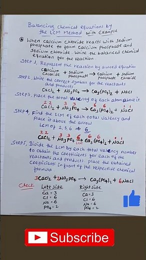 balancing chemical equations by lcm method | #balancingequation | #chemicalequation | ##balancing