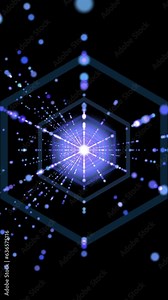 Abstract light trail, vertical video, infinite light trail, digital tunnel, futuristic background