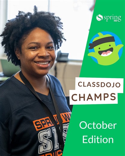 Spring ISD on Instagram: "Hit play to celebrate our October winners! Claughton Middle School is our ClassDojo Campus Champion, recognized for strengthening family connections and building a positive school culture. 🎥 And cheers to our Teacher Champion, Rafina Bomar of Bailey Middle School—thank you for going above and beyond for students and families. Let’s show them some love in the comments and share this video to spread the good news! #SpringISD @classdojo ¡Dele al play para celebrar a nuest
