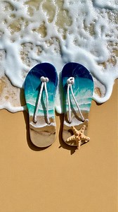 Handmade Resin Flip Flop Wall Decor – Coastal Beach Art With Starfish & Rope | Ocean Resin Wall Hanging, Nautical Home Decor - Etsy