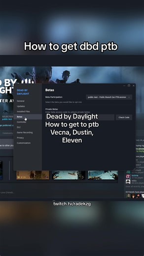 Stranger things chapter 2 (27.1) You can play it today / How to get to dbd beta test server 🙀🙀 #streamer #twitch #deadbydaylight #strangerthings #ptb