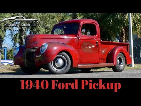 1940 Ford Pickup Truck, patina street rod V8 for sale Survivor Classic Cars Tampa Florida