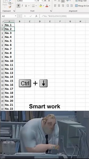 Excel custom numbering hack! #exceltips #spreadsheets