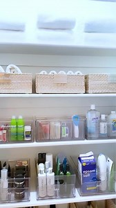 Why contain within a container? To avoid small items getting lost in the mix ✨ Here’s how our DC team subcategorized bathroom items using bin organizers (aka baby bins)🧴🧼 Need help getting organized? Link in bio to book our services ✨ | The Home Edit