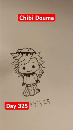 Day 325 of my 1 year drawing challenge how to draw chibi Doma#demonslayer #douma #drawing #chibi#art