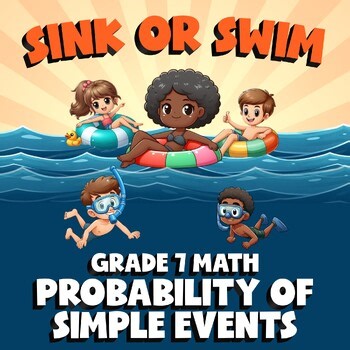 Probability of Simple Events SINK OR SWIM Math Game - No Prep Grade 7 Review