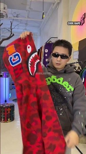 📦This Bape Red 1st Camo Shark Hoodie Looks Even Better In Hand | Unboxing from Ninjahype #bape