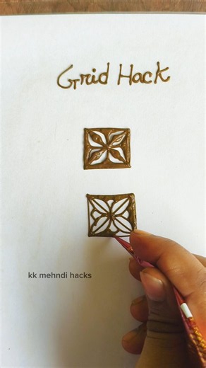 Grid Mehndi Design Hack 😍। easy to make grid heena tutorial। #mehndidesign #shortsfeed #henna #art