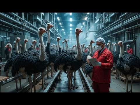 How Millions of Ostriches Are Raised for Meat, Skin & Eggs | Full Industrial Process