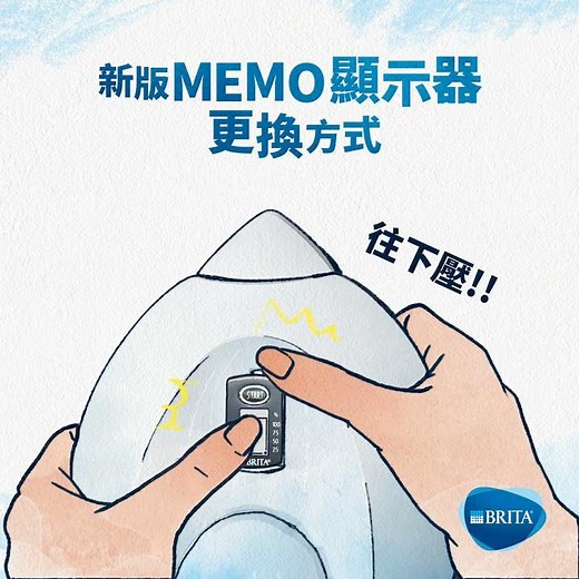 BRITA濾水壺 memo顯示器更換方式