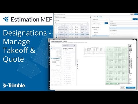 Estimation MEP - Designations Manage Takeoff & Quote