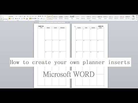How to create and print your own planner inserts | Microsoft Word |Month on two pages