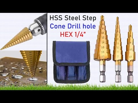 3 Pcs Large HSS Steel Step Cone Drill Titanium Bit Set for DIY Work Metal Wood Fiber Aluminium
