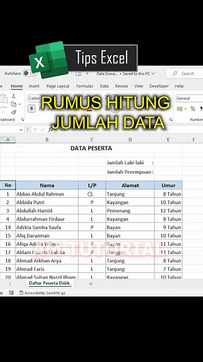 cara cepat hitung data #tipsexcel #belajarexcel #tutorialexcel #microsoftexcel #microsoftword | AM Tutorial