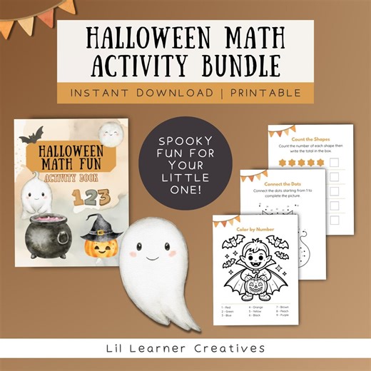 Halloween Math Activity Bundle for Kids (ages 4–6) | Printable Preschool & Kindergarten Worksheets | Counting, Patterns, Tracing, Number Fun - Etsy